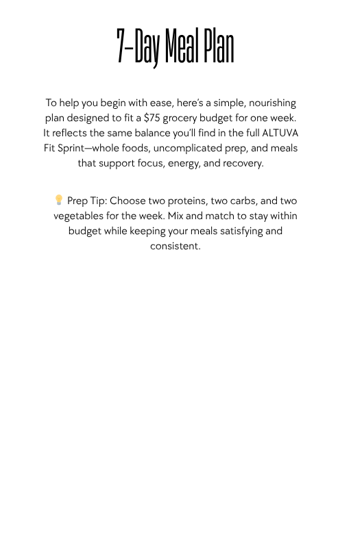 ALTUVA Fit — BEGINNER SPRINT (4 WEEKS)